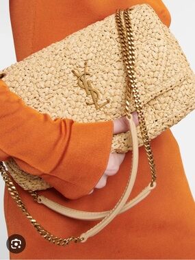 NWT Saint Laurent Jamie Flap Bag Crochet Raffia Medium